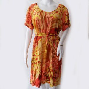 Jams World Vintage Orange Floral Hawaiian Dress